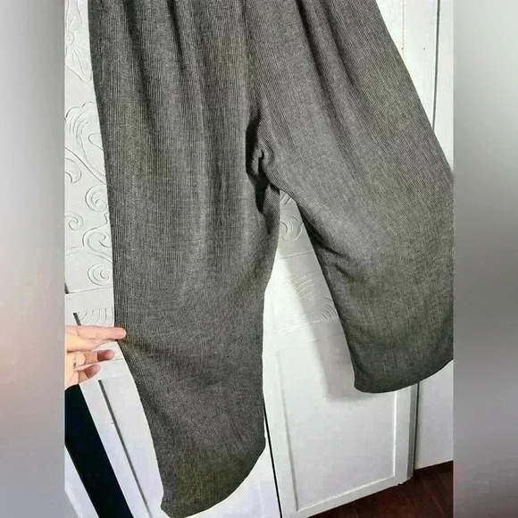 Eileen Fisher Linen Blend Wide Leg Trouser Zip fly Partial Elastic waist Sz S - Picture 4 of 15